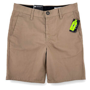 Volcom Frickin Khaki Chino Shorts Boys Size 14 Large 28 7"